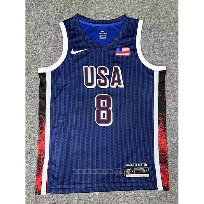 Camiseta USA 2024 Kawhi Leonard #8 Azul